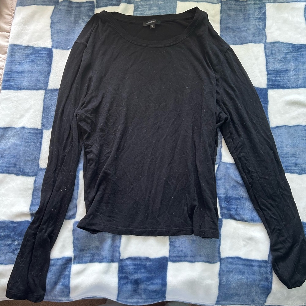 Dynamite Elegant Black Long Sleeve Top